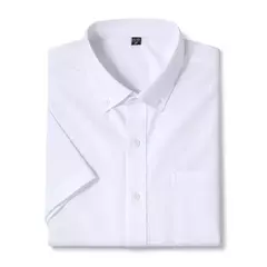 Camisas de manga curta masculina, camisas finas masculinas, blusa social e empresarial, camisa Oxford monocromática de alta qualidade, 100% algodão, verão - comprar online