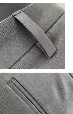 Imagem do Homens terno calças calças formais pantalone hombre estiramento fino cor sólida vestido casual calças de comprimento total moda novas roupas masculinas