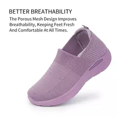 Imagem do Tênis Flying Weave para mulheres, super leves, confortáveis sapatos vulcanizados, tênis respiráveis de malha feminina, verão