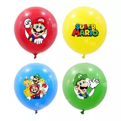 Imagem do 10 pçs mario bros balão conjunto kawaii anime figura balões crianças feliz aniversário festa decoração fornecimento crianças brinquedos presentes