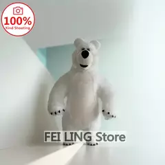 Gigante de pelúcia marta urso inflável mascote traje cos rpg halloween diversão festa urso branco traje 300cm