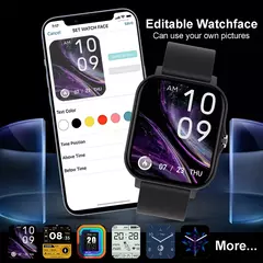 Relógio inteligente quadrado para homens e mulheres, rastreador de fitness, relógio inteligente esportivo, toque de discagem, música, Smartclock para Android, iOS - comprar online