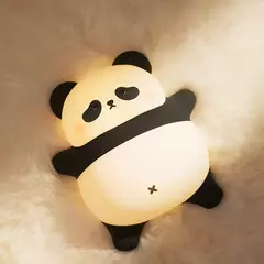 Panda led night light bonito silicone night light usb recarregável toque noite lâmpada quarto cronometragem decoração presente das crianças - loja online