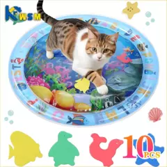 Tapete de jogo sensorial de água engrossado tapete de água inflável para gato e cão pet playmat com peixe mar oceano tema brinquedo sensorial água