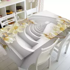 3D Butterfly Flower Printing Toalhas De Mesa Retangulares, Toalha De Mesa Anti-mancha para Mesa, Decoração De Casamento, Mesas De Café, Decoração - loja online