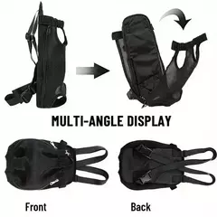 Imagem do Gato de estimação cão ombro duplo respirável portátil viagem pet cão transportadora mochila malha transportadora saco frontal pequeno cão gatos ao ar livre