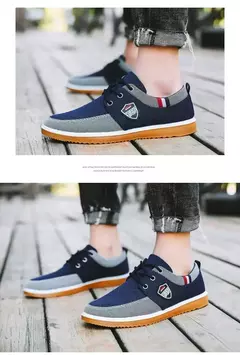 2025-sapatos casuais masculinos mocassins de trabalho vulcanizados malha leve homem sapatos esportivos sapatos de lona para homem/zapatos para hombres - loja online