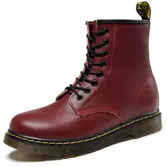 Botas de couro genuíno clássico de seis furos para homens e mulheres, bota curta, bota de equitação ao ar livre, estilo britânico, moda, tamanho 35-48 - loja online