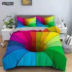 Psicodélico Impressão Digital Conjunto de cama para adultos, 3D Capa de edredão, microfibra, solteiro, rainha, rei, gêmeo, tamanho completo na internet