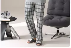 Pijama masculino com gola em o listrado, pijamas de algodão penteado, lounges plus size, outono e inverno, maduro na moda, novo, L a 6XL, 2020 - comprar online