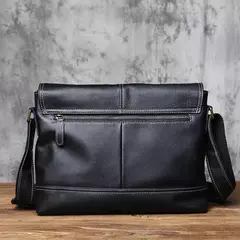 NZPJ-Bolsa de ombro de couro marrom para homens, bolsa mensageiro de couro, camada superior retro, cavalo louco artesanal, arquivo A4, novo na internet