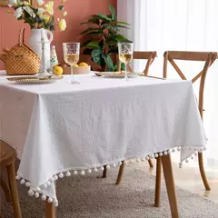 Toalha De Mesa De Mesa De Café De Algodão Retangular, Cobertura De Mesa Branca, Sala De Estar, Decoração De Casa, Pano, Casamento, Decoração De Natal - comprar online