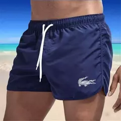 Imagem do Calção de banho com cordão masculino, roupa de banho, shorts de banho, shorts respiráveis, surfe de verão, calções de praia, calças esportivas