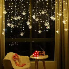 Snowflakes LED String Lights para a decoração de Natal, piscando, fada, cortina, impermeável, feriado, festa, casamento, Natal, 3,2 m na internet