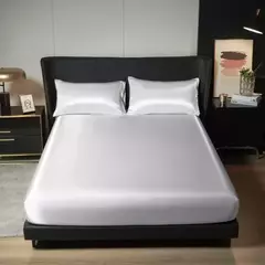 Elegante cetim equipado lençol, folha equipada, luxuoso Universal King e Queen Size, 35cm de altura, adiciona opção para sua decoração do quarto - comprar online