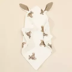 Imagem do Bebê recém-nascido Algodão Mulsin Consolador Carton Rabbit Ear Double Guaze Acalme Appease Toalha para crianças Bibs Burp Panos Infantil