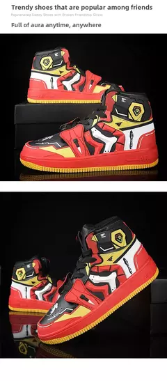 EVA Anime Joint Limit Sapatos de cano alto estilo casal tênis de basquete masculino esportes casuais sola de borracha respirável sapatos de verão - Wolf Magazine