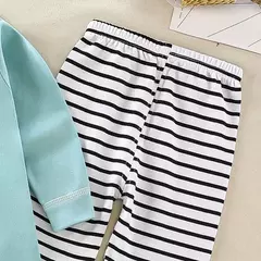 Desenhos animados pijama terno infantil, tops e calças, conjunto de duas peças para meninos e meninas, pijamas de algodão bebê, roupas de 1 a 6 anos para primavera e outono