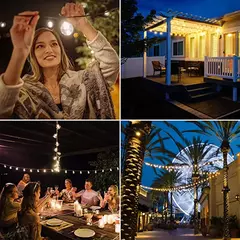 Outdoor LED String Lights, Lâmpadas, Festão, Fada, Pátio, Guirlanda, Lâmpada, Casamento, Rua, Acampamento, Jardim, Decoração de Festa, G40, 110V, 220V - Wolf Magazine