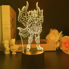 Saint Seiya Anime Figuras Lâmpada da noite, Cavaleiros do Zodíaco Action Figure, Decoração do Quarto, Luz Acrílica, Coleção Model Toy - Wolf Magazine