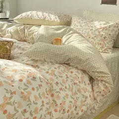 Ins Floral Bedding Set with Duvet Cover, folha plana, fronhas, sem enchimento, Full Queen Size, Hotel, Home, Soft Bed Linens, Novo, Verão na internet