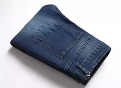 Jeans slim-fit rasgado e desbotado masculino, calça casual vintage na moda, estilo europeu e americano, S-XXXL, novo, 2024 - loja online