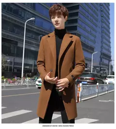 Casacos de inverno slim fit masculinos, casacos de inverno, casual negócios, casacos longos, marca - loja online