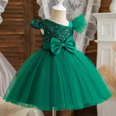 Vestidos de lantejoulas princesa feminina, vestido de batismo, festa de casamento infantil, Natal, vestido novo de luxo, 2022