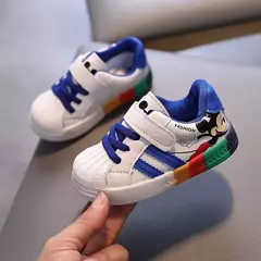 Sapato de caminhada macio infantil, Anti Slip, Sapatilhas Respiráveis, Sapato de Borda Única, Meninos e Meninas, Bebê, Primavera e Outono - comprar online