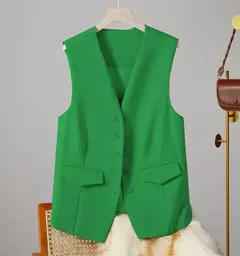 Colete vintage sem mangas feminino, Casacos elegantes, Casacos, Roupa casual, Monocromática, Streetwear, Primavera, Verão, Outono, Vestuário - comprar online
