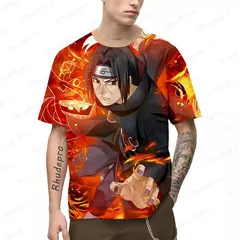 Naruto Anime T-shirt extragrande masculino, Roupas Y2K, Manga curta, Streetwear Hip Hop, Camisas Essentials, Roupas de tendência, Novo, 2024