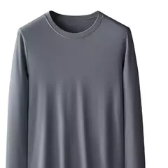 Imagem do Camiseta de gola redonda masculina, naturalmente macia 94% modal, camiseta confortável, camiseta preta casual, ajuste regular, outono