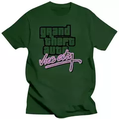 Imagem do Algodão Grand Theft Auto Marca Camiseta, Top de Lycra, Gta Vice City, Estilo DIY, Alta Qualidade, Nova Moda, 016872