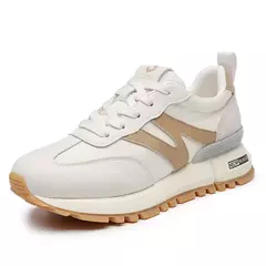 SOMILISS-Tênis de couro genuíno para mulheres, com renda, dedo do pé redondo, camurça, patchwork, casual, sapatos de grife, senhoras