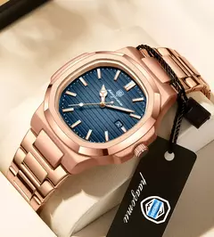 PAAZOMU-Relógio de pulso masculino, impermeável, luminoso, cronógrafo, aço inoxidável, relógios quartzo - comprar online