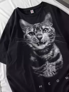 Camiseta de algodão doberman estampada feminina, tops de manga curta com o pescoço, camiseta solta macia, roupas femininas casuais, moda rua, verão - comprar online