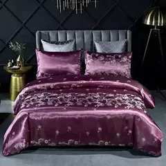 High End Jacquard Bedding Set, Luxo, Europeu, Conjuntos de cama de casamento, Rainha, American Satin, Double Duvet Cover, - Wolf Magazine