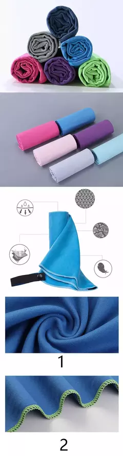 Toalhas de Viagem Super Absorvente de Microfibra, Toalha de Secagem Rápida, Ultra Leve para Yoga, Natação e Ginásio, Alta Qualidade, 30x30cm, 40x80cm na internet