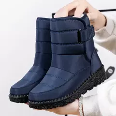 Botas de neve impermeáveis antiderrapantes para mulheres, sapatos de plataforma, tornozelo quente, sapatos acolchoados de algodão, inverno - Wolf Magazine