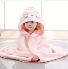 Toalha de banho com capuz animal para bebês, cobertor macio, envoltório Swaddle para dormir quente para meninos e meninas, roupão infantil - comprar online