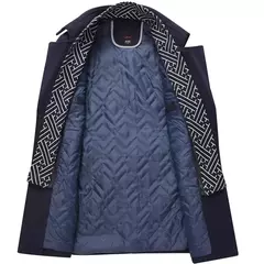 Inverno masculino casacos de lã moda engrossar meados de comprimento trench sólido turn down collar quente outerwear negócios casual lã casaco masculino - loja online