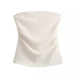 TRAF-Blusa sem mangas sem alças para mulheres, tops femininos, zíper traseiro, roupas de rua, tanque chique, moda verão, nova - Wolf Magazine