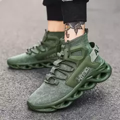 YRZL-tênis de topo alto masculino, malha respirável, meias leves, confortável, casual, antiderrapante, andando - comprar online