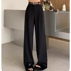 Calça feminina clássica de cintura alta, calça larga, reta, clássica, verão, outono, fato da moda, Lady, 2022 na internet