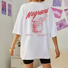 Imagem do Negroni-Camiseta feminina com estampa traseira, camisetas gráficas unissex, camiseta para beber coquetel, estilo retrô, streetwear Harajuku, roupas vintage