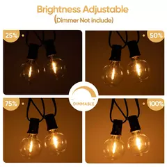 Guirlanda de luzes inquebrável g40, 220v 110v, led, luz de corda e12, à prova d'água, conectável, guirlanda de ano novo, decoração de natal