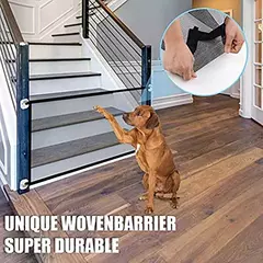 Portátil Respirável Pet Barreira, Dog Gate, Mesh Fence, Folding Escadas, Guarda De Separação De Entrada, Cercadinho De Segurança, Bebê e Crianças - comprar online