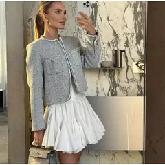 Elegante Branco Ruffles Mini Saia, Cintura Alta, Sexy, Bonito, Plissado, Linha A Tutu, Curto, Lady, Festa, Esporte, Streetwear, Verão na internet