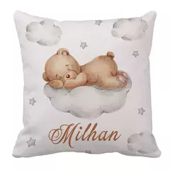 LVYZIHO-Conjunto de cama personalizado berço para o chuveiro do bebê, urso adormecido, nome personalizado, lua, nuvem, estrelas, menino e menina - Wolf Magazine