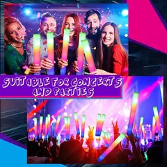 Bastão de espuma brilhante led rgb, tubo de alegria, luz colorida que brilha no escuro, suprimentos para festa de aniversário, casamento, festival, decorações de festa - loja online